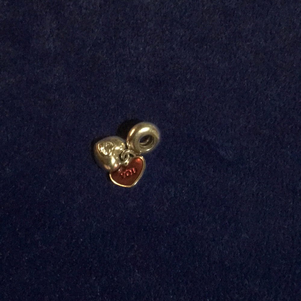 Authentic Pandora charm silver hearts You & Me